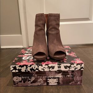 Jeffrey Campbell Peep Toe Booties - Taupe